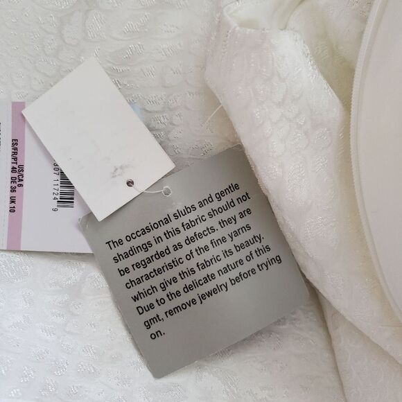 Kasper White Sleeveless Round Neck Sheath Dress Wedding Special Occasion Party - Picture 8 of 10